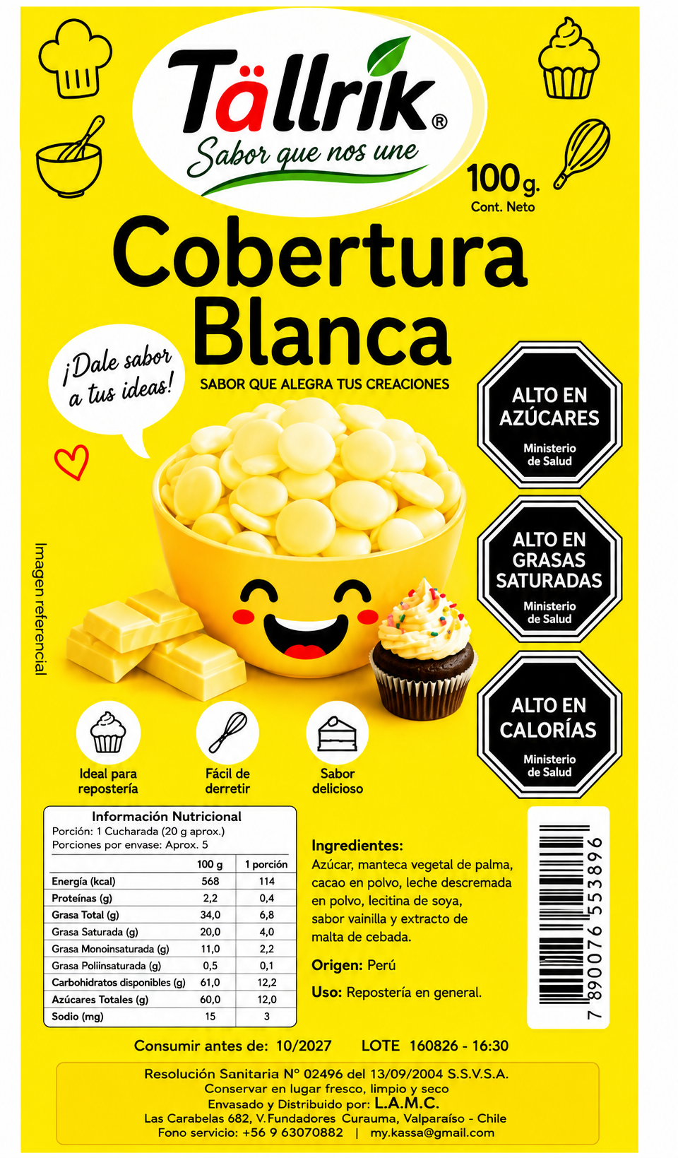 Etiqueta de Cobertura blanca Tallrik
